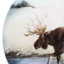 Блюдо декоративное фарфоровое "Царь леса. Лось"