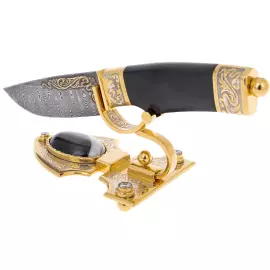 Нож сувенирный "Узор" на подставке, Златоуст