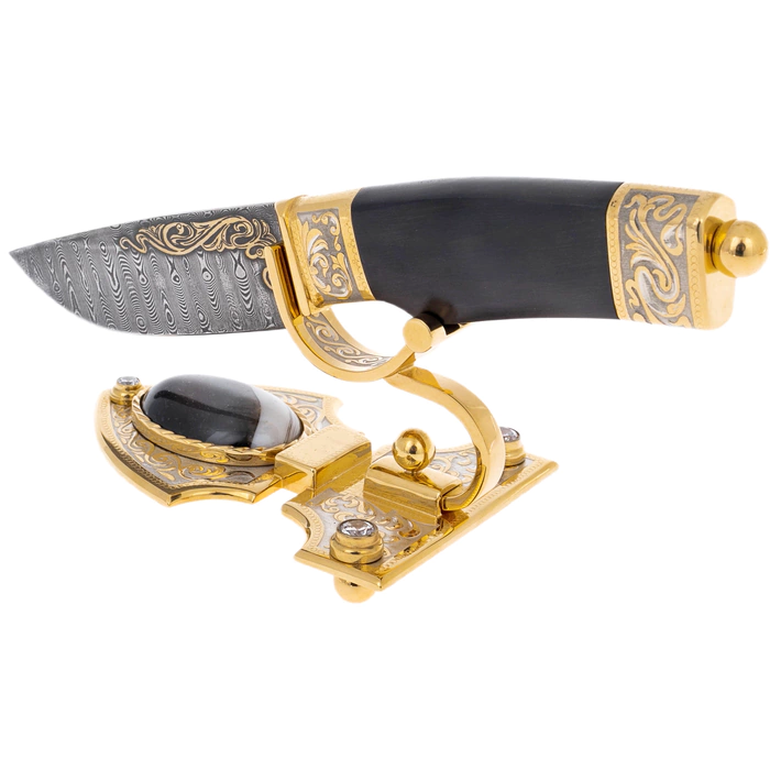 Souvenir knife "Pattern" on a stand, Zlatoust