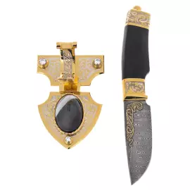 Нож сувенирный "Узор" на подставке, Златоуст