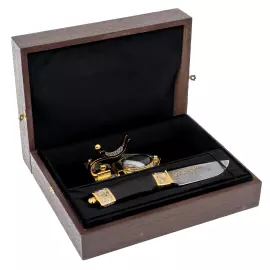 Нож сувенирный "Узор" на подставке, Златоуст