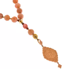 Мусульманские чётки из гелиолита и авантюрина "Аллах Велик"