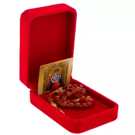 Четки православные из сердолика "Башмачок Св.Спиридона"