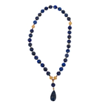 Rosary of lapis lazuli and garnet "Drop"