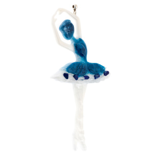 Елочная игрушка из содалита и смолы "Балерина"