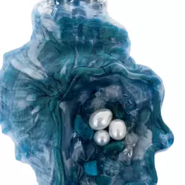 Набор елочных игрушек из содалита и смолы "Морской" 3 шт