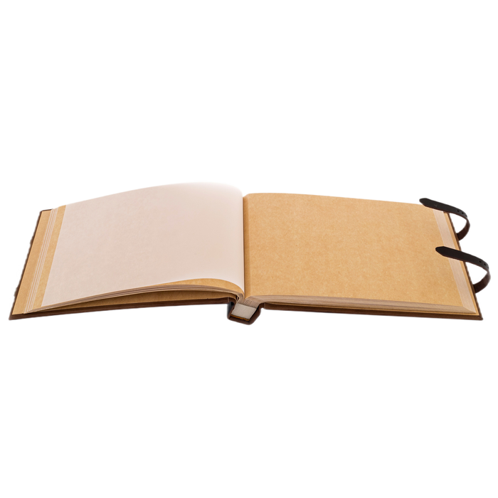 Genuine leather photo album "Fishing and Hunting" dark brown