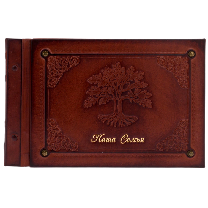 Genuine leather photo album "Our family"