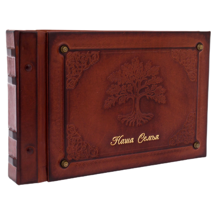 Genuine leather photo album "Our family"