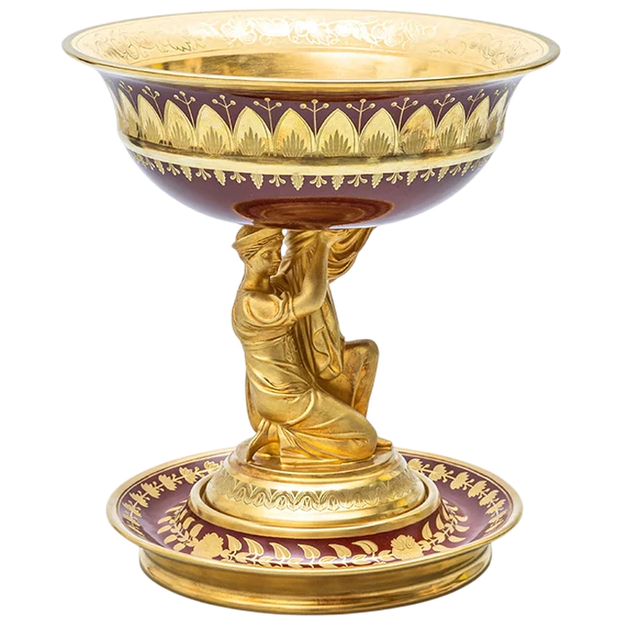 Porcelain vase "Kneeling" with a pattern "Guryevsky"