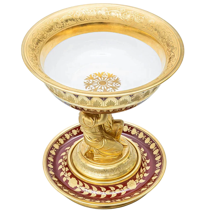 Porcelain vase "Kneeling" with a pattern "Guryevsky"