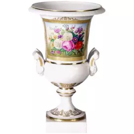 Фарфоровая ваза "Кратерная" с рисунком "Золотая"