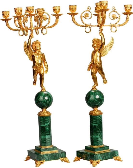 Candlesticks for 3 candles "Angels" (pair)