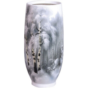 Фарфоровая ваза "Карелия" с рисунком "Зимние березы"