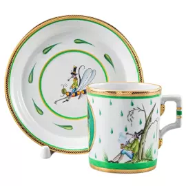 Чайный сервиз "Гербовый" с рисунком "Крысята-воришки" на 2 персоны, 7 предметов