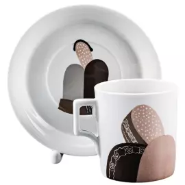Чайный сервиз "Гербовый" с рисунком "Бабы" на 6 персон, 7 предметов