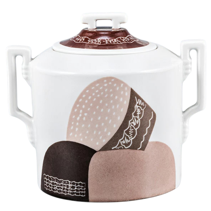 Чайный сервиз "Гербовый" с рисунком "Бабы" на 6 персон, 7 предметов