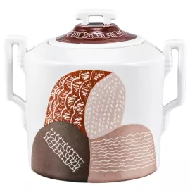 Чайный сервиз "Гербовый" с рисунком "Бабы" на 6 персон, 7 предметов