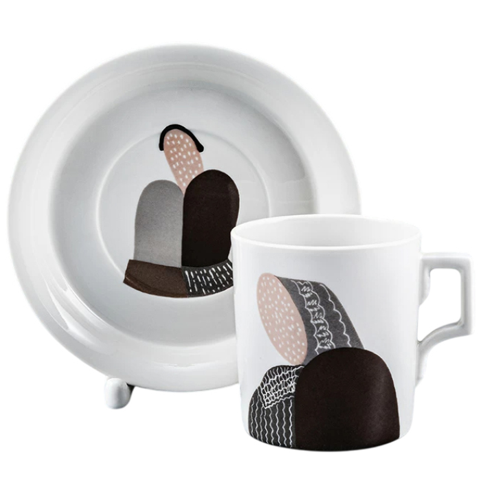 Чайный сервиз "Гербовый" с рисунком "Бабы" на 6 персон, 7 предметов