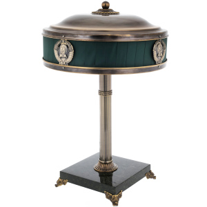 Лампа "Наркомовская" с подставкой из змеевика