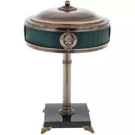 Лампа "Наркомовская" с подставкой из змеевика