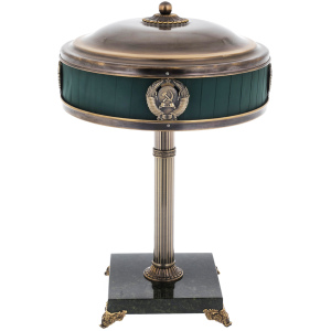 Лампа "Наркомовская" с подставкой из змеевика