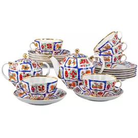 Чайный сервиз "Тюльпан" с рисунком "Русский лубок" на 6 персон, 20 предметов