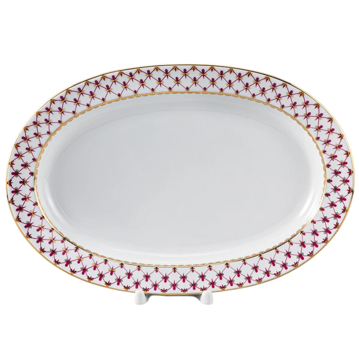 Фарфоровый сервиз "Молодежный" с рисунком "Сетка-Блюз 2" на 6 персон, 24 предмета