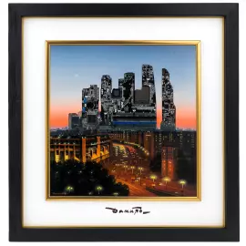 Damir Krivenko's painting "Dawn in Moscow City"