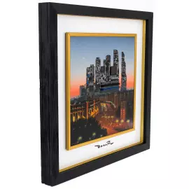 Damir Krivenko's painting "Dawn in Moscow City"