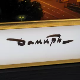 Damir Krivenko's painting "Dawn in Moscow City"