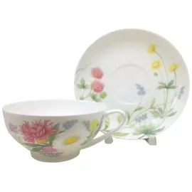 Чайный сервиз "Купольный" с рисунком "Полевые цветы" на 6 персон, 14 предметов