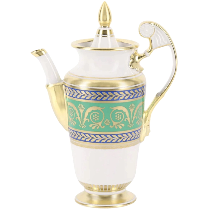 Porcelain coffee pot "Alexandria" with the pattern "Golden 52"