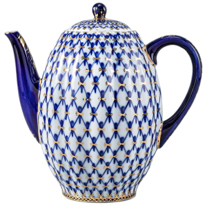 Кофейный сервиз "Тюльпан" с рисунком "Кобальтовая сетка" на 6 персон, 20 предметов