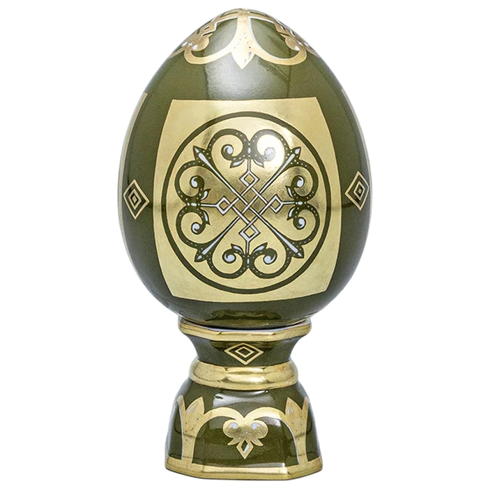 Porcelain egg on a Byzantine stand