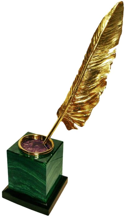 Statuette "Inkwell with a golden pen"
