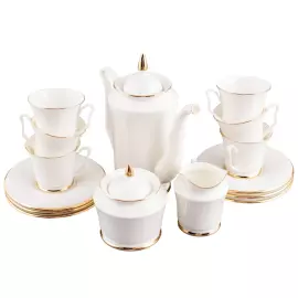 Кофейный сервиз "Юлия" с рисунком "Золотая лента" на 6 персон, 14 предметов