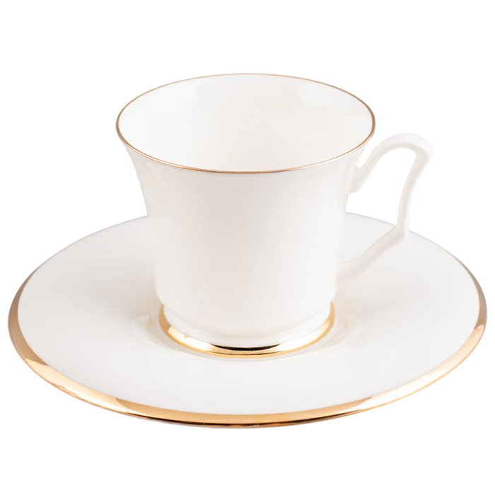 Кофейный сервиз "Юлия" с рисунком "Золотая лента" на 6 персон, 14 предметов