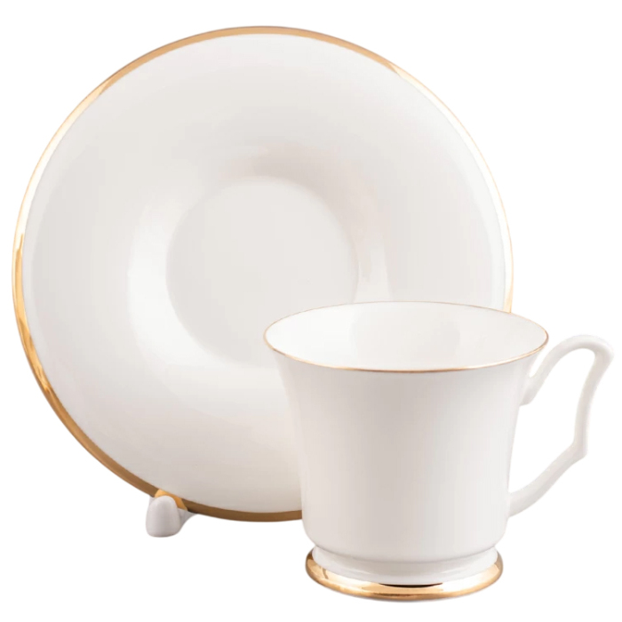 Кофейный сервиз "Юлия" с рисунком "Золотая лента" на 6 персон, 14 предметов