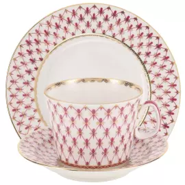 Чайный сервиз "Молодежный" с рисунком "Сетка-блюз" на 6 персон, 20 предметов