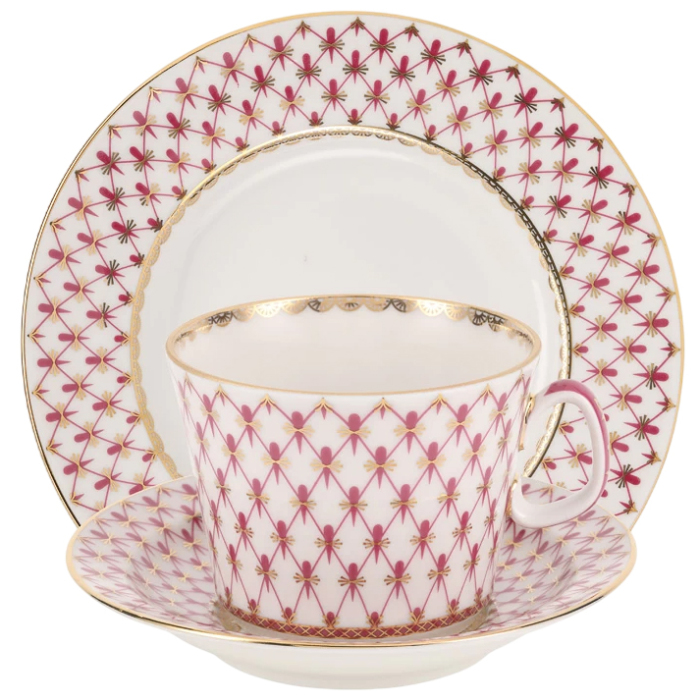 Чайный сервиз "Молодежный" с рисунком "Сетка-блюз" на 6 персон, 20 предметов