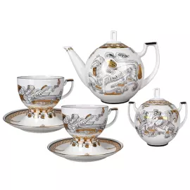 Чайный сервиз "Анданте" с рисунком "Русский модерн" на 6 персон, 14 предметов