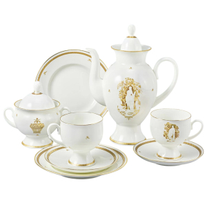 Кофейный сервиз "Классический-2" с рисунком "Музы летнего сада" на 2 персоны, 8 предметов