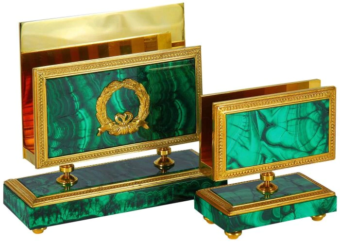 Malachite writing set "Assistant"