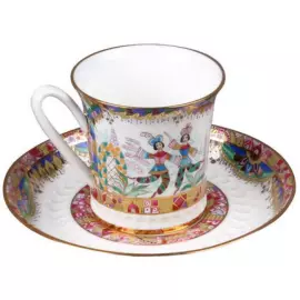 Кофейный набор "Вертикаль" с рисунком "Русский балет" 2 предмета