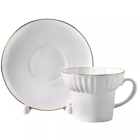 Чайный сервиз "Волна" с рисунком "Золотой кантик" на 6 персон, 20 предметов