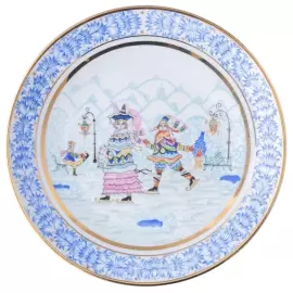 Декоративная тарелка "Эллипс" с рисунком "Зимняя фантазия"