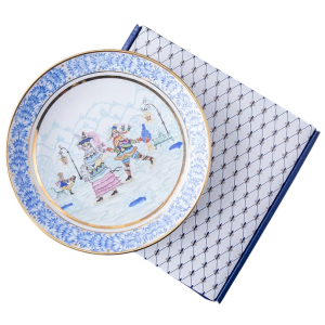 Декоративная тарелка "Эллипс" с рисунком "Зимняя фантазия"