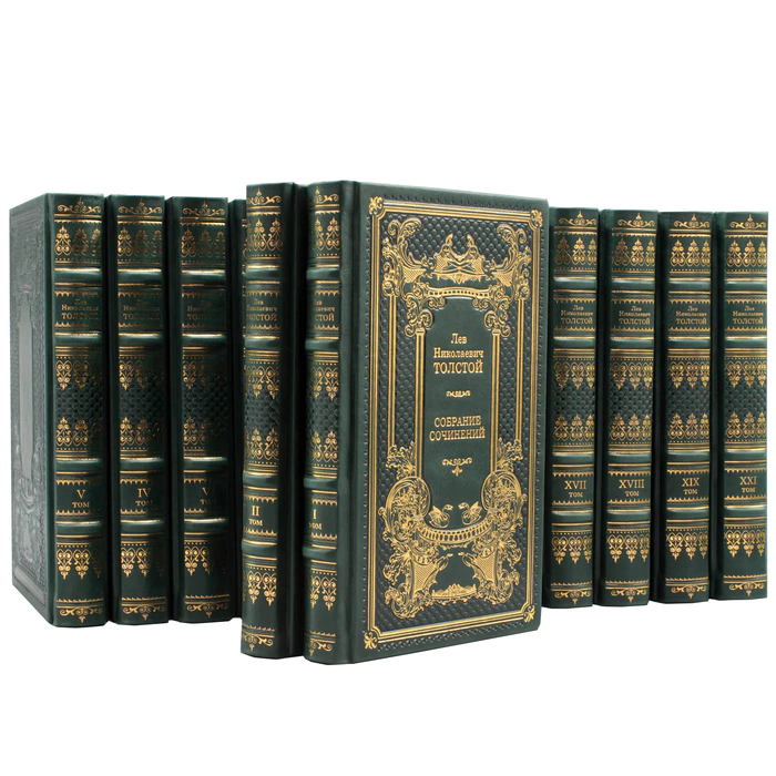 Leather-bound gift book "The collected works of L. Tolstoy in 20 volumes"