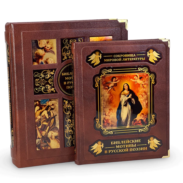 Leather-bound book "Biblical motifs in Russian poetry" in a box